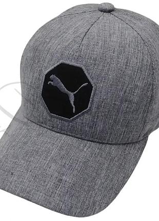 Бейсболка летняя льняная кепка брендовая на регуляторе размера puma blh25807 темно-серый меланж