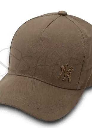 Кепка unisex с брендовая вышивкой бейсболка котоновая с регулировкой размера new york bth20843 капучино
