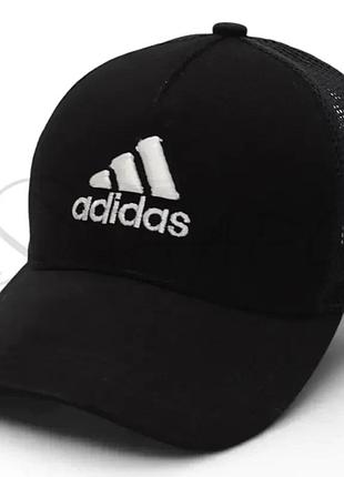 Бейсболка летняя с сеткой unisex кепка брендовая из хлопка универсальная adidas bth25640 черный-белый
