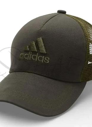 Бейсболка летняя с сеткой unisex кепка брендовая из хлопка универсальная adidas bth25640 хаки
