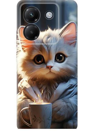 Чехол силиконовый на телефон xiaomi poco m7 pro 5g white cat "5646u-3942-58250"