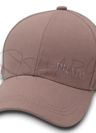 Бейсболка чоловіча тонкий котон з вишивкою на металевому регуляторі prada bdh25703 капучіно