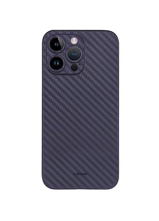 Чехол на iphone 14 pro темно-фиолетовый карбоновая текстура защита камеры тонкий чехол для айфон 14 про