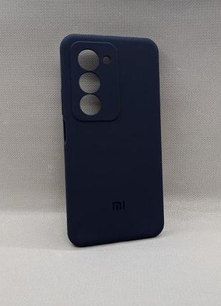 Чехол с логотипом для xiaomi redmi 15 eu | мягкий | противоударный | soft touch | синий