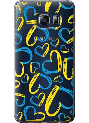 Чехол силиконовый патриотический на телефон samsung galaxy s6 edge plus g928 сердца ua "5292u-189-58250"