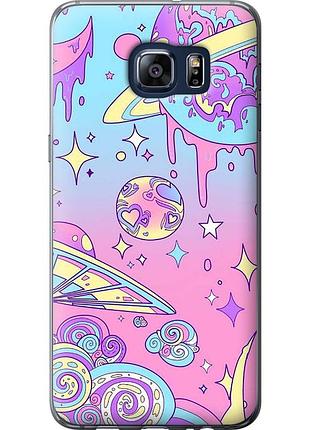 Чехол силиконовый на телефон samsung galaxy s6 edge plus g928 розовая галактика "4146u-189-58250"