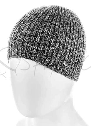 Шапка мужская с отворотом на флисовой подкладке zolly zh176 серый-мулине