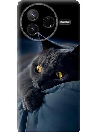 Чохол силіконовий на телефон xiaomi poco f7 pro димчастий кіт "825u-4085-58250"