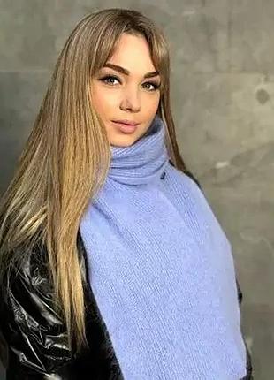 Шарф женский ангоровый мелкой вязки теплый зимний caskona luna шарф небесно-голубой