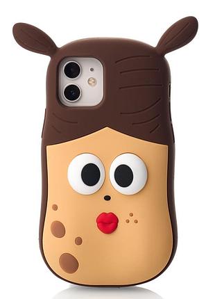Чехол на iphone 12 / iphone 12 pro girl силиконовый 3d мягкий чехол для айфон 12 / айфон 12 про
