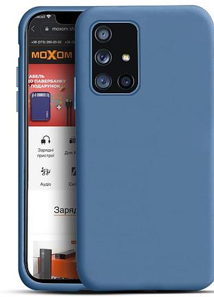 Чехол на samsung galaxy a01 core / samsung galaxy m01 core синий матовый силиконовый микрофибра чехол для самсунг галакси а01 кор