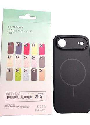 Чехол силиконовый магнитный с магсейф для iphone 17air silicone beats with magsafe №7 midnight black