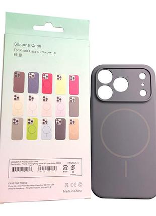 Чехол силиконовый магнитный с магсейф для iphone 17pro silicone beats with magsafe №12 graphite gray