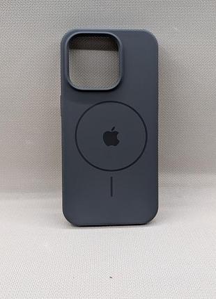 Чехол iphone 15 pro magsafe softtouch мягкий противоударный серый