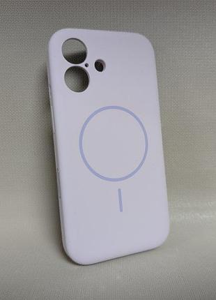 Чехол для iphone 16 / айфон 16, soft touch, противоударный, magsafe, премиум силикон, сиреневый