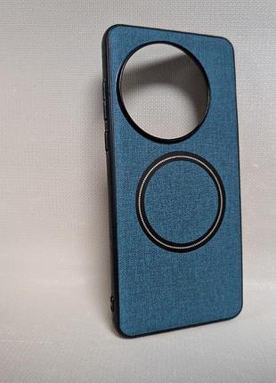 Чехол для oneplus 13 / ванплюс 13, textile magnetic ring, magsafe, бирюзовый