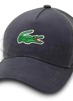 Бейсболка летняя с сеткой unisex кепка брендовая из хлопка универсальная lacoste bth25628 темно-серый