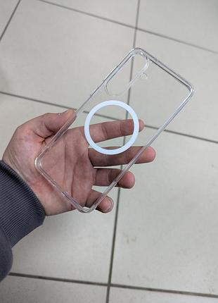 Samsung s25 fe чехол wlons hybrid magnetic magsafe прозрачный противоударный pc+tpu