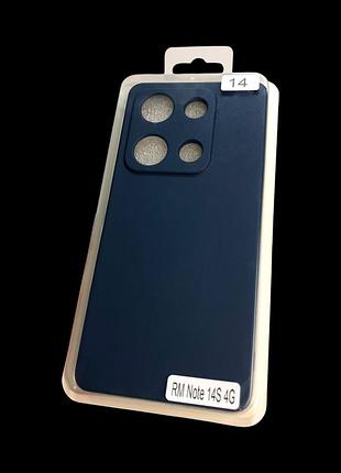 Чехол силиконовый для телефона xiaomi redmi note 14s(4g) silicone orig full №14 dark blue 4you