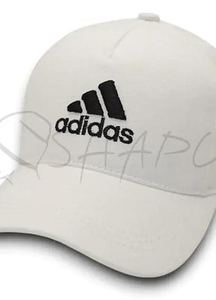 Кепка unisex с брендовая вышивкой бейсболка котоновая с регулировкой размера adidas bth25632 белый-черный
