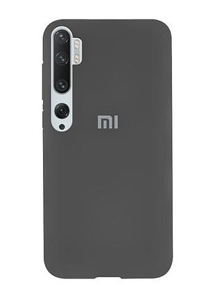 Чехол на xiaomi mi 10 серый матовый силиконовый микрофибра чехол для сяоми ми 10