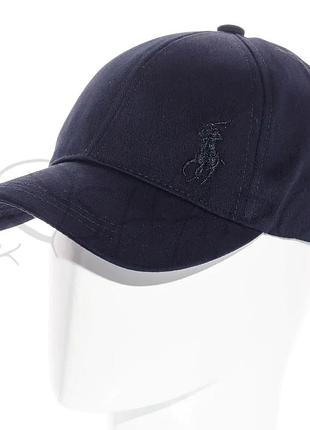 Бейсболка зимняя утепленная флисом на стрейч резинке с вышивкой polo bskhz25546 темно-синий