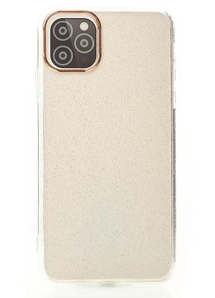 Чохол на iphone 11 pro max прозорий з блискітками та захистом камери чохол для айфон 11 про макс