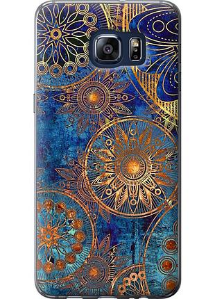 Чехол силиконовый на телефон samsung galaxy s6 edge plus g928 золотой узор "678u-189-58250"