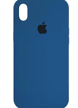 Чохол silicone case full для iphone x, iphone xs blue cobalt
