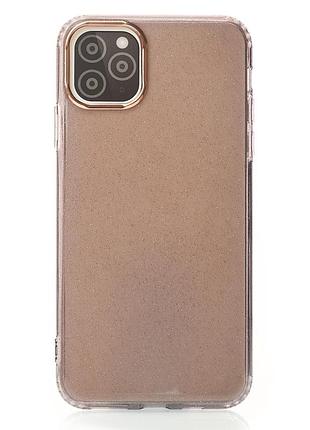 Чохол на iphone 11 pro max чорний прозорий з блискітками та захистом камери чохол для айфон 11 про макс