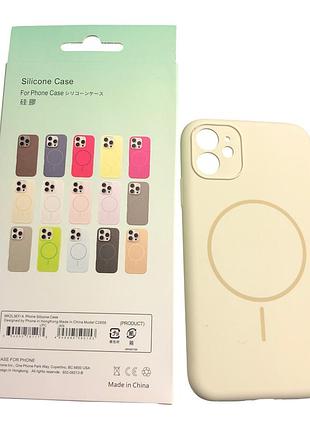 Чехол силиконовый магнитный с магсейф для iphone 11 silicone beats with magsafe №5 milk