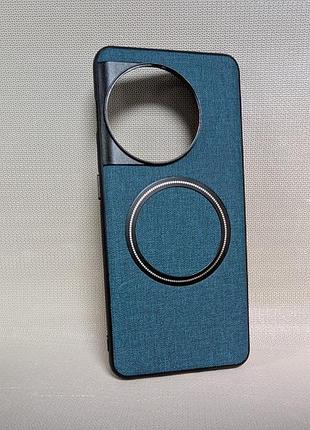 Чехол для oneplus 11 / ванплюс 11, textile magnetic ring, magsafe, бирюзовый