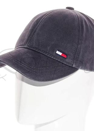 Бейсболка зимняя утепленная флисом на стрейч резинке с вышивкой tommy hilfiger bskhz25545 темно-серый