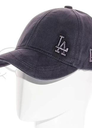 Бейсболка зимняя утепленная флисом на стрейч резинке с вышивкой los angeles bskhz25544 темно-серый