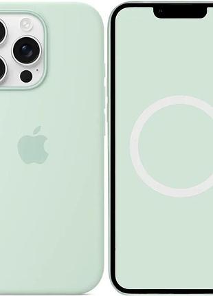 Чехол silicone case (aaa) with magsafe and animation для apple iphone 16 pro (6.3 дюйма) aquamarine