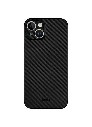 Чехол на iphone 14 черный карбоновая текстура защита камеры тонкий чехол для айфон 14