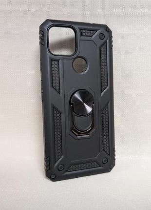 Чехол для google pixel 5a / гугл пиксель 5а, противоударный pathfinder, tpu, с кольцом-держателем, черный