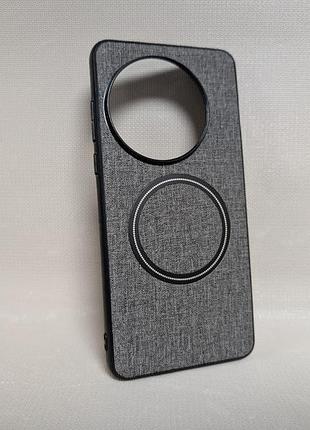 Чехол для oneplus 13 / ванплюс 13, textile magnetic ring, magsafe, серый