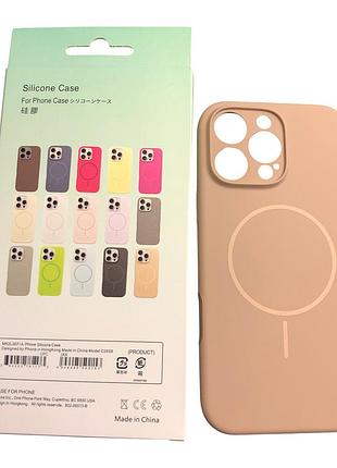 Чехол силиконовый магнитный с магсейф для iphone 16promax silicone beats with magsafe №6 cappuccino