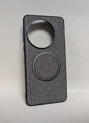 Чехол для oneplus 13 / ванплюс 13, textile magnetic ring, magsafe, серый