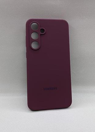 Samsung s24 fe | противоударный чехол с логотипом | soft touch | бордовый