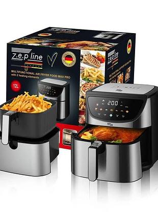 Фритюрница 12 л с двумя тенами 4200вт zepline zp-217 со съемной корзинкой top shop ua_