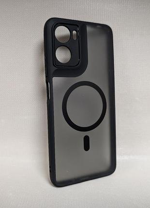 Чехол для motorola g06 / моторола г06, bq, magsafe, противоударный, полупрозрачный, черный