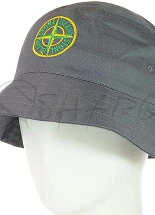 Панама літня бавовняна брендова вишивка панамка котонова універсальна stone island pkh18005 коричневий