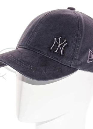 Бейсболка зимняя утепленная флисом на стрейч резинке с вышивкой new york bskhz25543 темно-серый