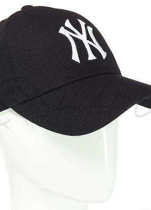 Кепка unisex з брендовою вишивкою бейсболка котонова з регулюванням розміру new york bth20781 чорний-білий