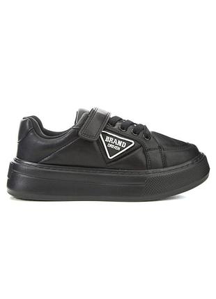 Дитячі кеди 66905 чорні штучна шкіра active sport comfort