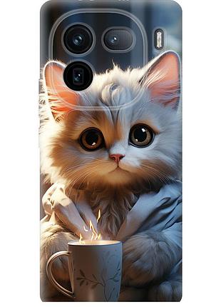 Чехол силиконовый на телефон vivo iqoo 12 pro white cat "5646u-3420-58250"