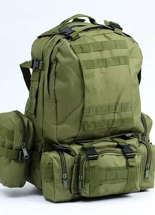 Хаки рюкзак тактический с итогами eagle b08 55 литр, военный, штурмовой, армейский top shop ua_