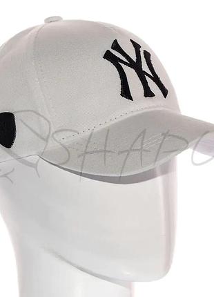 Кепка unisex с брендовая вышивкой бейсболка котоновая с регулировкой размера new york bth20781 белый-черный